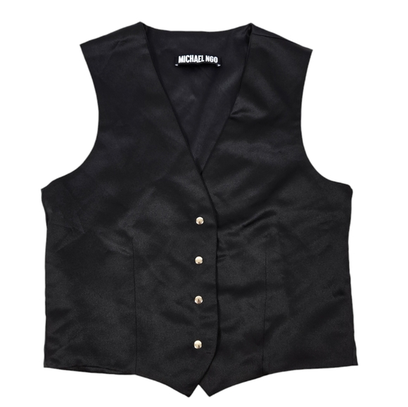 Michael Ngo Men's Black  Casual Vest - Picture 1 of 10